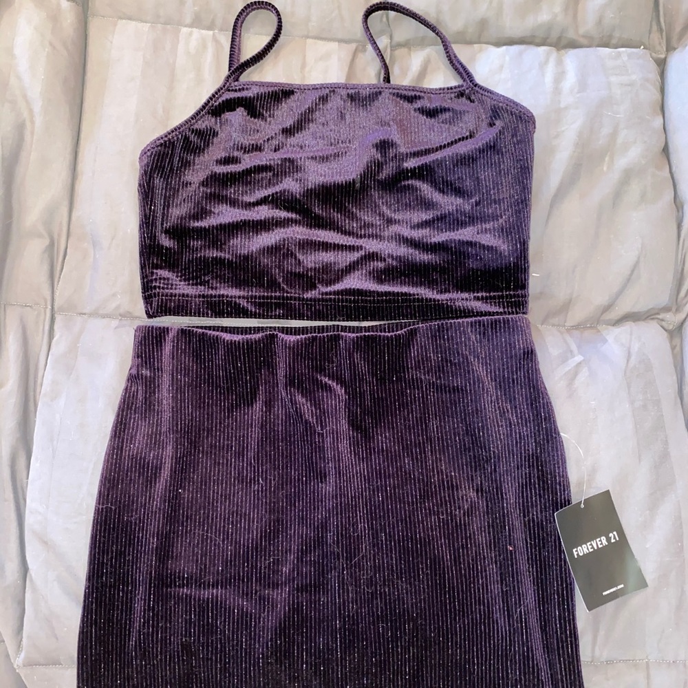 Forever 21 bodycon purple 2 piece set!